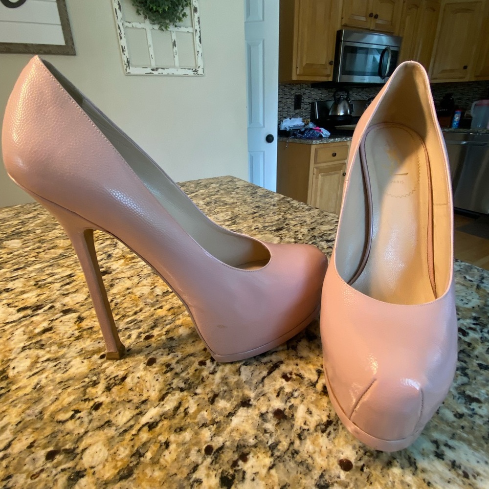 YSL Tribtoo Light Pink Platform Pumps